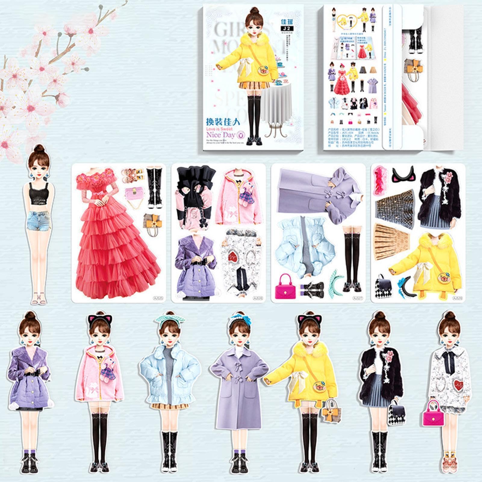 Libro Di Adesivi Per Vestire La Principessa | Bambola Magnetica Per Vestire La Principessa | Libro Per Bambole Di Carta Per Bambini | Figura Di Bambola Principessa Magnetica | Figura Di Bambola Magnet