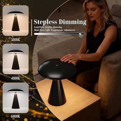 Miniatura 4 de Magnet Mushroom Lámpara estética Negro