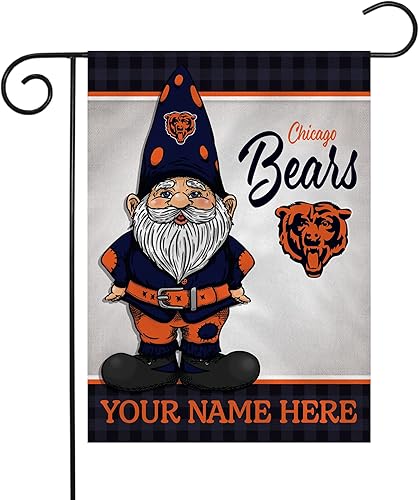 Rico Industries NFL Football Chicago Bears Gnomo Spring - Bandera de jardín personalizada