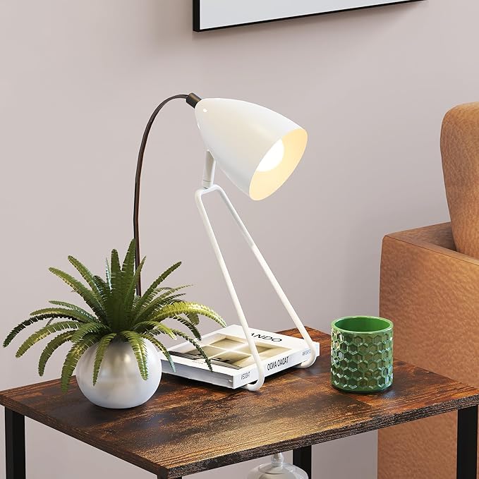 PARTPHONER Juego de 2 Lámparas de Mesa, Lámpara de Lectura Blanca Moderna Giratoria 350° miniatura 7