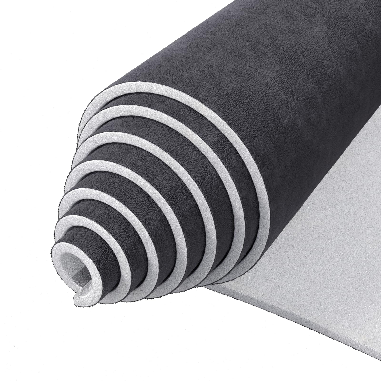 BabneclSuede Auto Headliner Fabric 56" L × 60" W with Foam Backing - Tube Packaging -Dark Grey Interior Replacement Material for Car/Truck/SUV/RV Roof - Home Repair/DIY Headliner Material