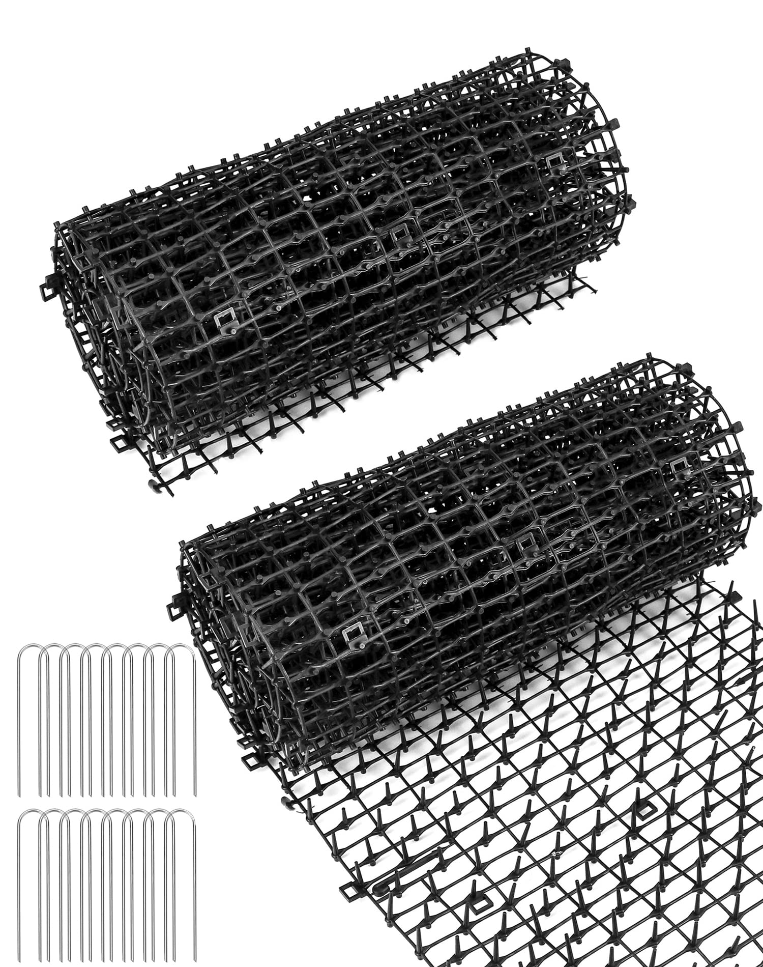 QWORK® 2-pakowa mata odstraszająca koty - 200 cm x 30 cm - siatka kolczasta z barierą dla zwierząt do pokojowego odstraszania kotów i innych zwierząt