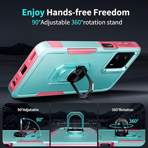 Miniatura 3 de LUTTY Funda diseñada para Motorola Moto G 5G 2023, Moto G Power 5G 2023, con soporte de anillo giratorio de 360 y protector de pantalla, parte