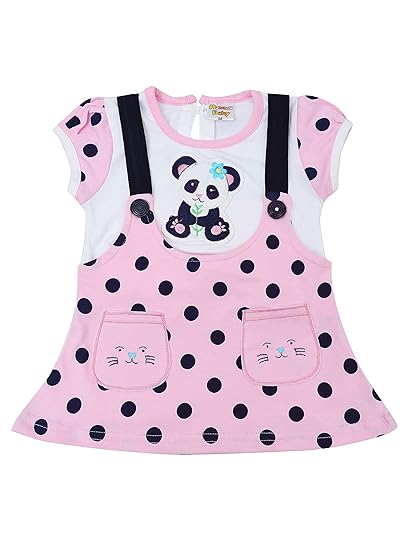 NammaBaby Premium Baby Girls Short Sleeves Frock Dress with Panty, Pack of 1, 100% Cotton
