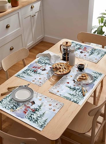 Vista 781 de Juego de 6 manteles individuales rojos para el día de San Valentín, diseño de corazón de San Valentín, resistentes al calor, lavables, manteles