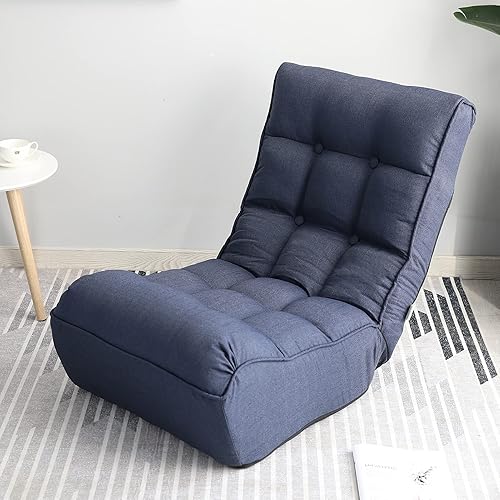 Chaise Sillón de descanso interiores. Silla de piso ajustable de 3 ángulos. Sillón de sofá plegable para adolescentes y adultos. Silla cómoda con