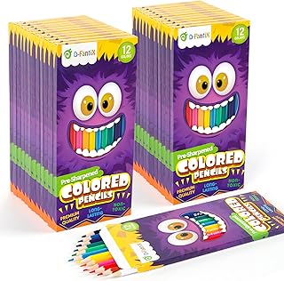 D-FantiX 24 Packs Colored Pencils Bulk, 288 Count Pre-Sharpened Coloring Pencils Set, Back to School Gifts for Students, E...