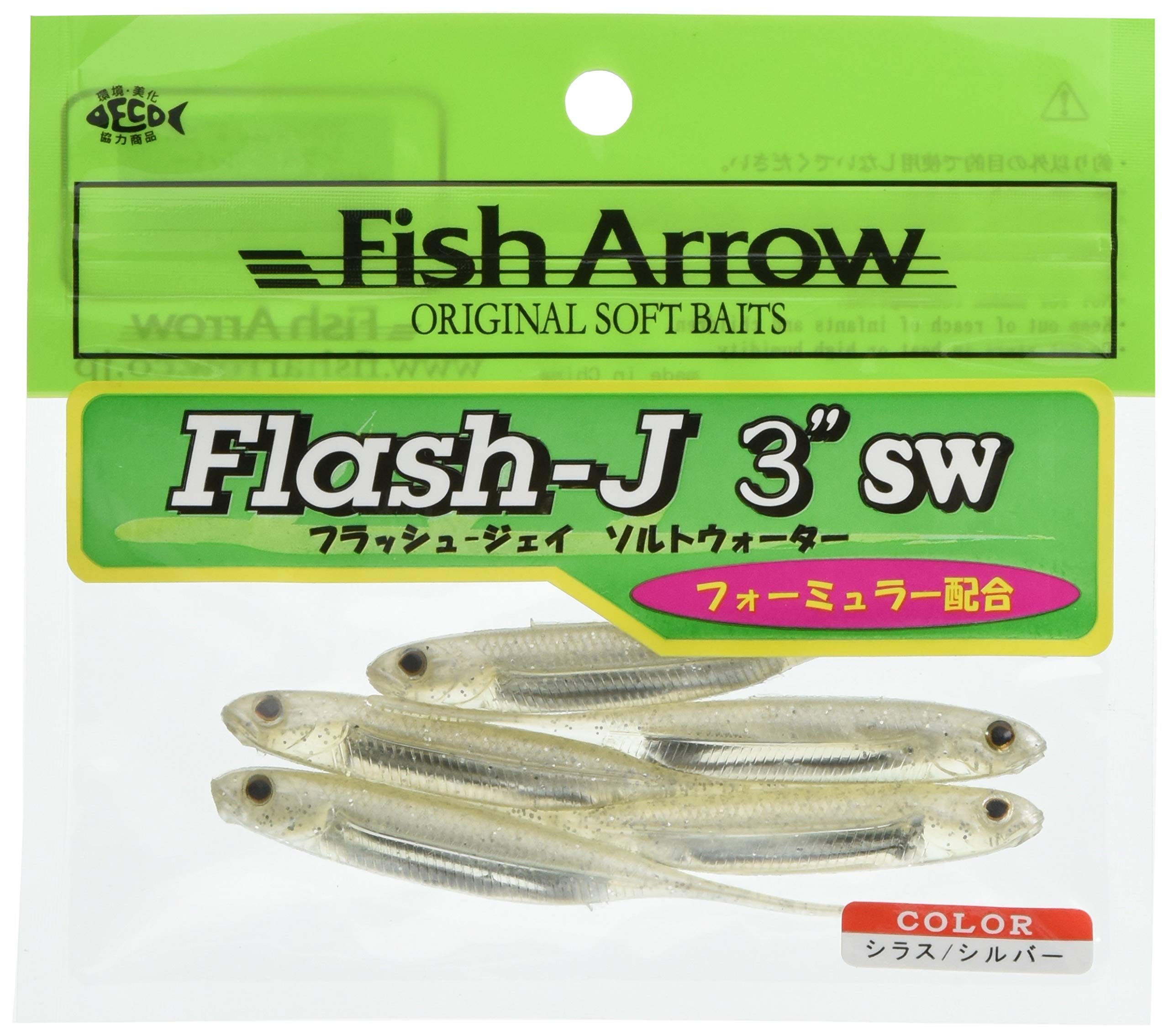 Fish Arrow Flash-J SW 3" (5 adet/paket) #100 Shirasu/Silver Olta
