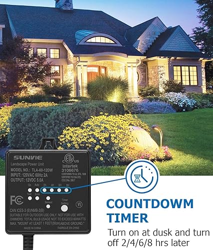 Miniatura 8 de SUNVIE Paquete de 8 luces de cubierta de bajo voltaje con conector de cable Fastlock2 de 5 W, luces LED de escalera, transformador de bajo voltaje