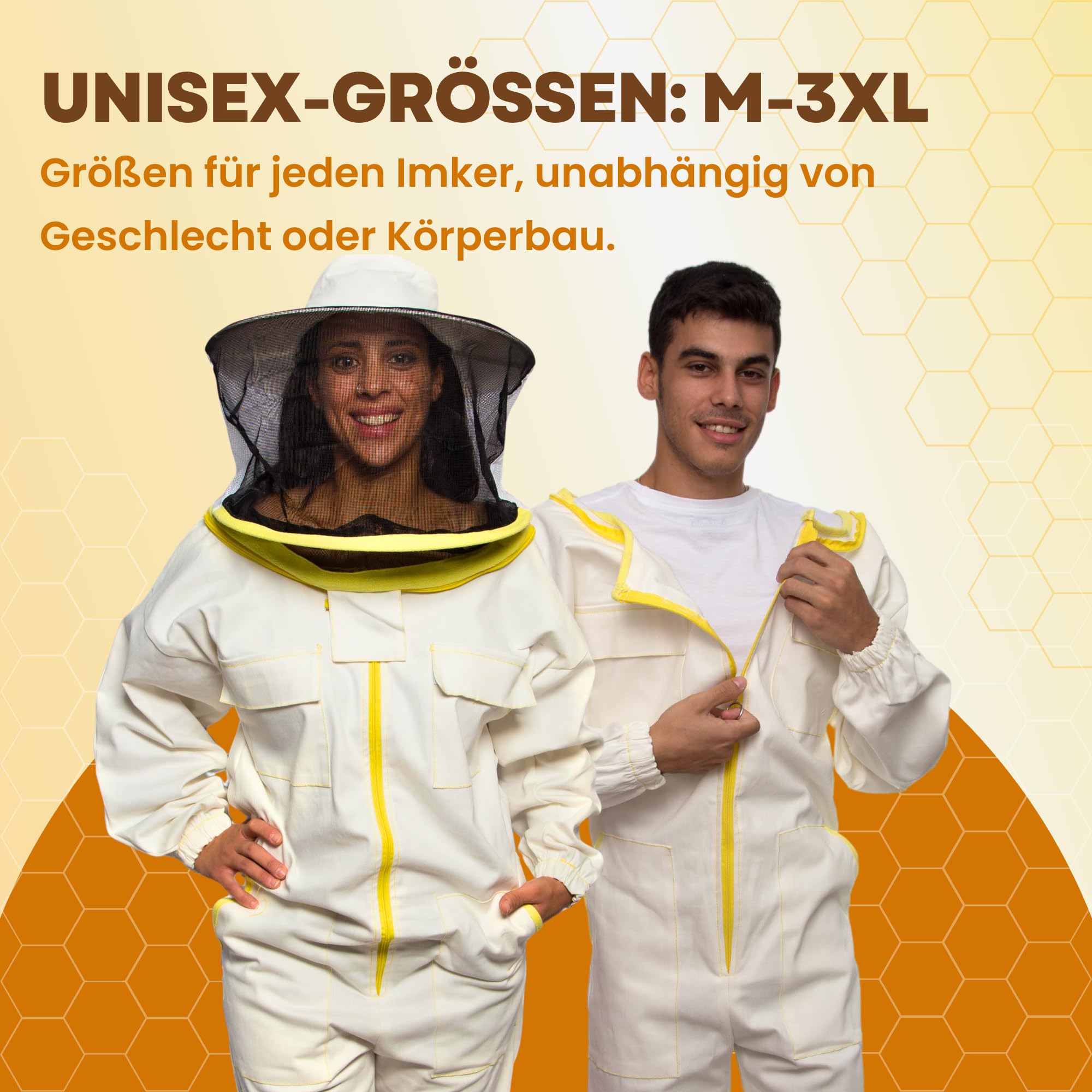 Haofy Imker Anzug Imkeranzug Imkerjacke Baumwolle mit und Hut, Belüftet Imker Anzug Set (Imkerjacke + Imkeranzug Hose + + Hut) für Herren und Damen