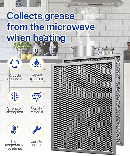 Miniatura 3 de 97007696 Filtro de campana extractora B-roan de 10.5 x 8.8 pulgadas, repuesto de filtro de ventilación de estufa para ventilador de escape sin