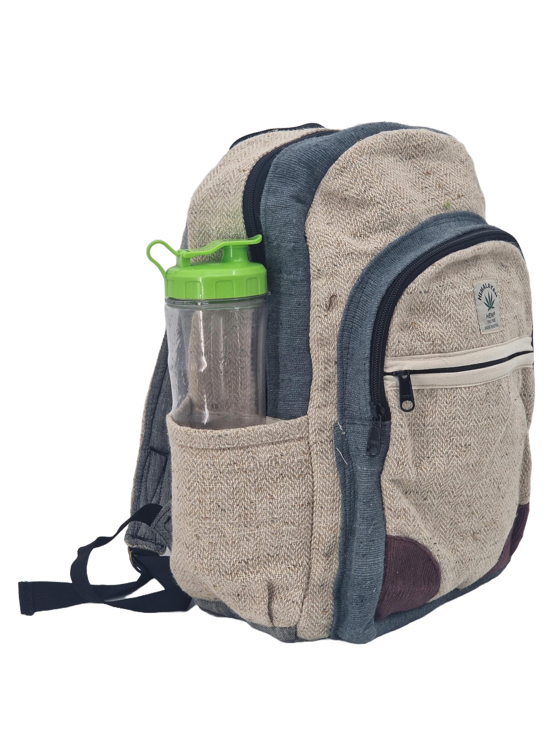 Zaino in canapa, durevole, sostenibile ed elegante, per uomini e donne, leggero, perfetto per viaggi, escursioni, scuola o lavoro, ecologico, autentico fatto a mano in Nepal