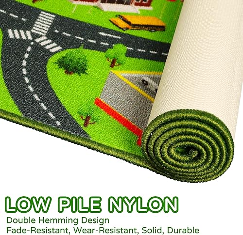 Miniatura 4 de Alfombra de juego para niños, alfombra antideslizante para niños, sala de juegos, dormitorio, alfombra de coche para niños para jugar con autos y