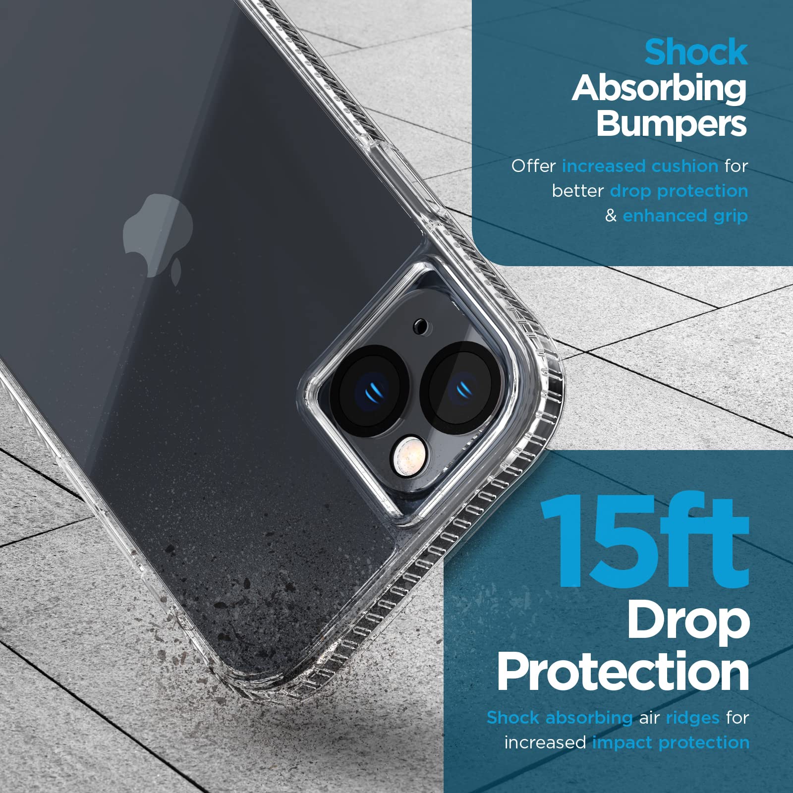 CASE-MATE Kit Protezione 3 In 1 Per IPhone 14 - Custodia Trasparente Anticaduta 4,6m + Vetro Temperato + Protezione Lenti, Compatibile MagSafe