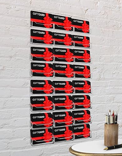 Miniatura 69 de Marketing Holders Tarjetero colgante de acrílico transparente con múltiples bolsillos para tarjetas de 3.5 x 2 pulgadas en médicos, contabilidad