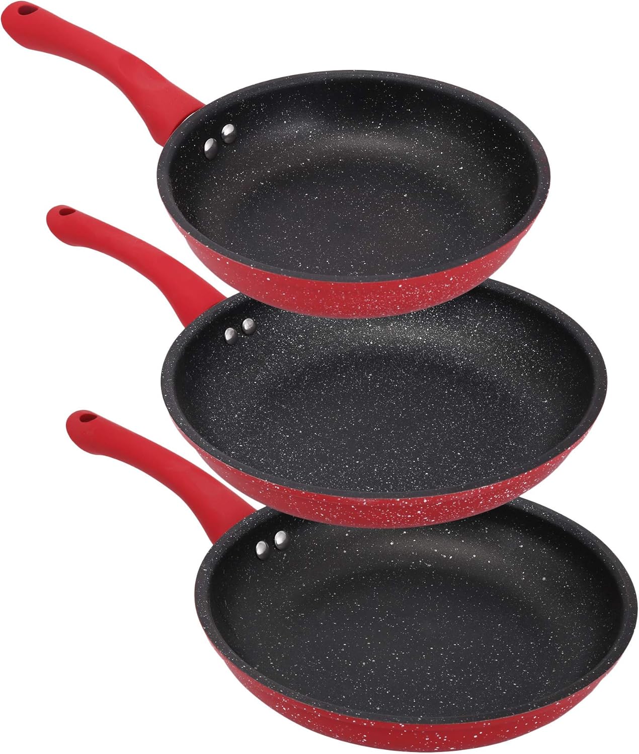 Shov Set of 3 Frying Pans, Universal Pans, Aluminium Pans 20 cm & 24 cm