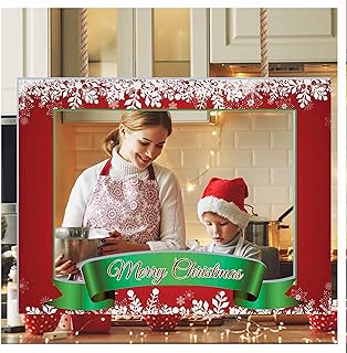 Christmas Decorations, Photo Booth Frame Christmas, Snowflake, X-mas, Christmas Decor, Personalized Photo Booth, Holiday, Selfie Frame Sizes 36x24, 48x36 Handmade Party Supplies, Photo Booth Prop