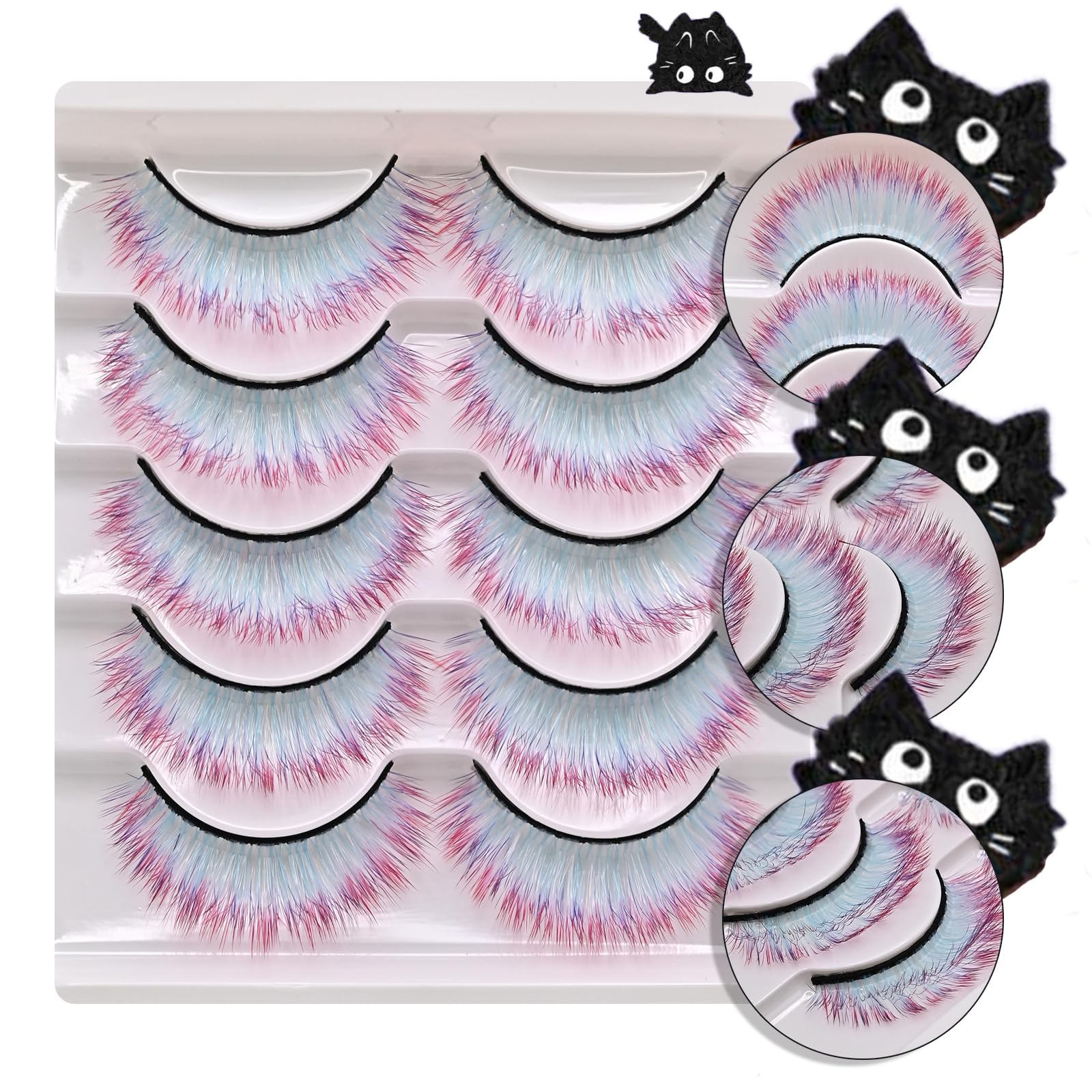 MayIFindYou Halloween Glitter Lashes Dramatic False Eyelashes with Shinny Glitter Faux Mink Eyelashes for Festivals Parties Strip Lashes