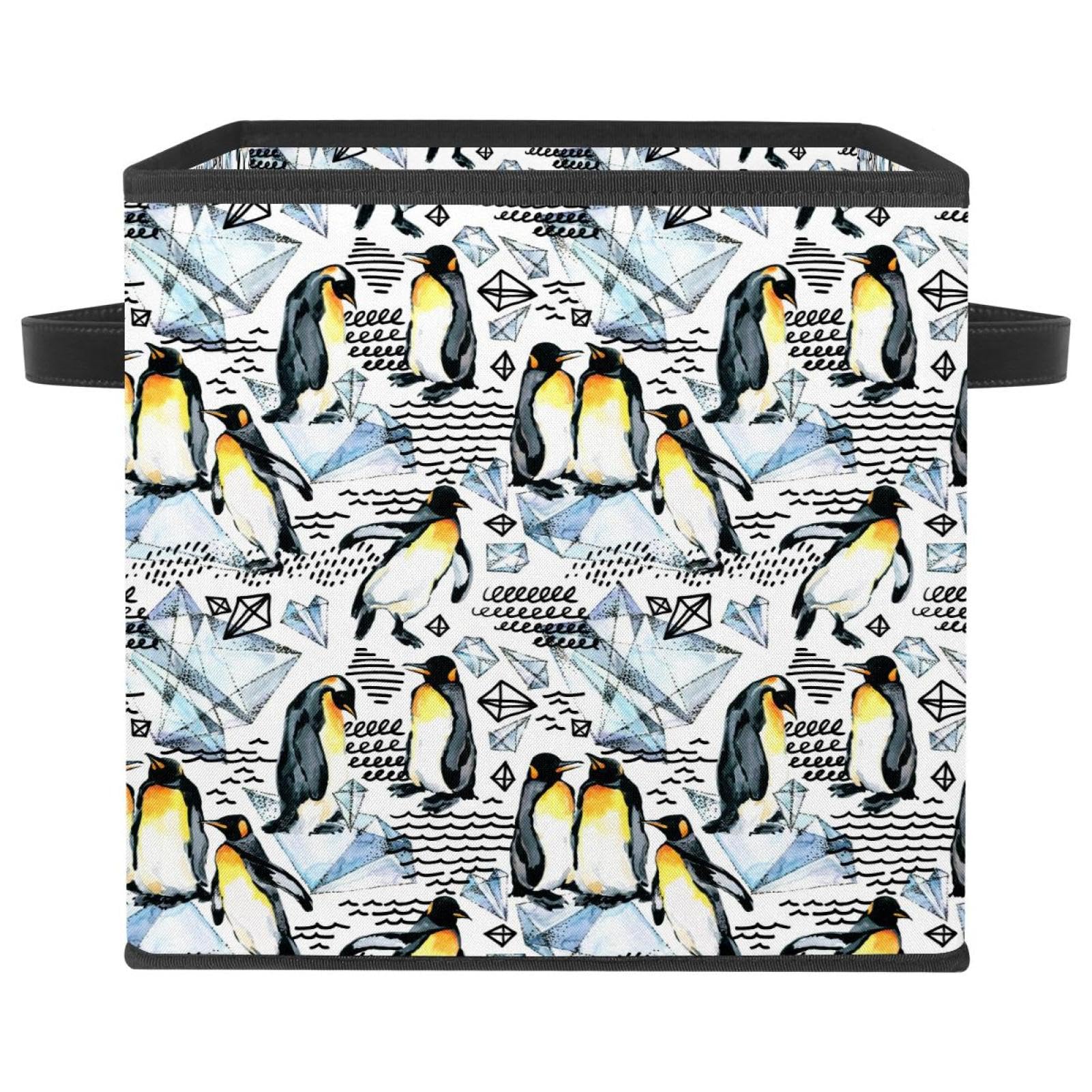 Organiseur en tissu aquarelle pingouin idéal pour ranger les jouets dans la chambre