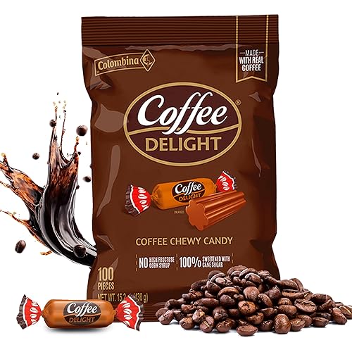 Miniatura 1 de Colombina Coffee Delight - Café Caramelo masticable - Hecho con café colombiano 100 real bolsa de dulces a granel 100 dulcesbolsa envueltos