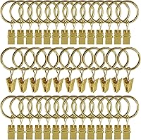 Vista 33 de Paquete de 100 anillos de cortina con clips, clips para cortinas con anillos, anillos de cortina de 1.26 pulgadas de diámetro interior, se adapta a