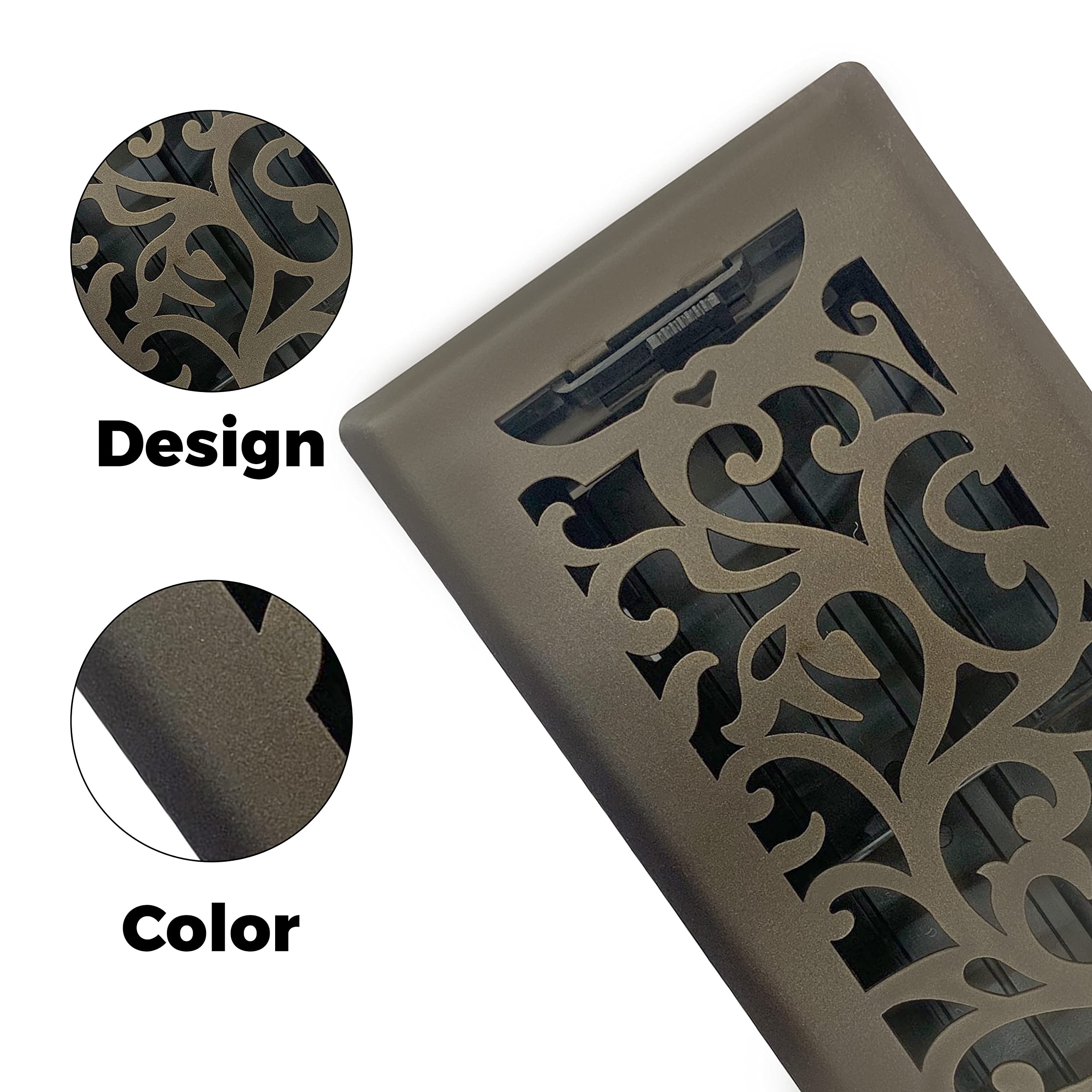 Precision Flow Bodenregister 5,1x30,5 Cm – Stahl-Lüftungsgitter Im Metro-Design, Bronzefarben