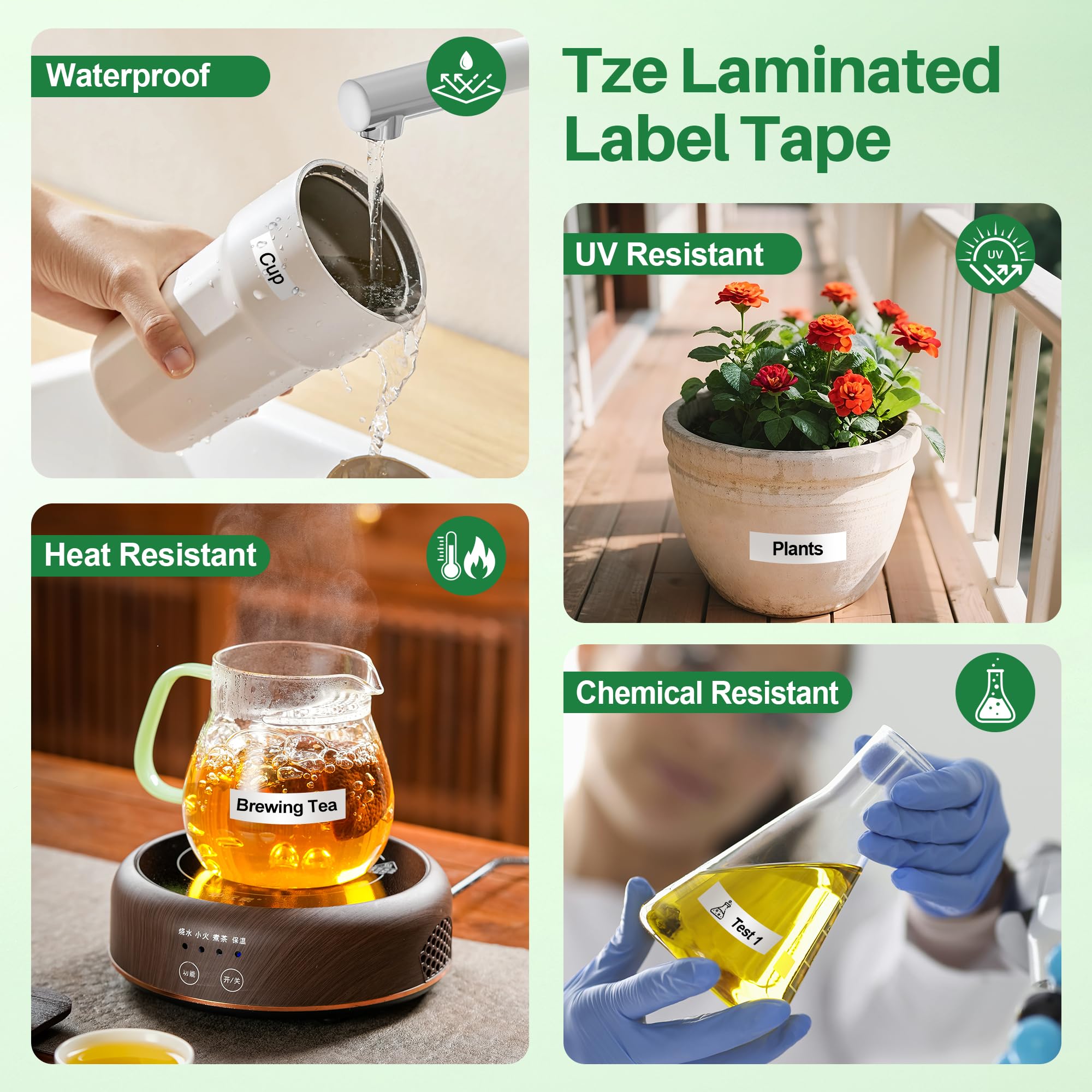 Nastro per etichette TZe-251 da 24 mm compatibile con Brother PTouch TZe251 24 mm 0,94 laminato bianco TZe Tape TZ-251 per etichettatrice PTD600 PT-P710BT PT-D610BT PT-D600VP, 2,5 cm