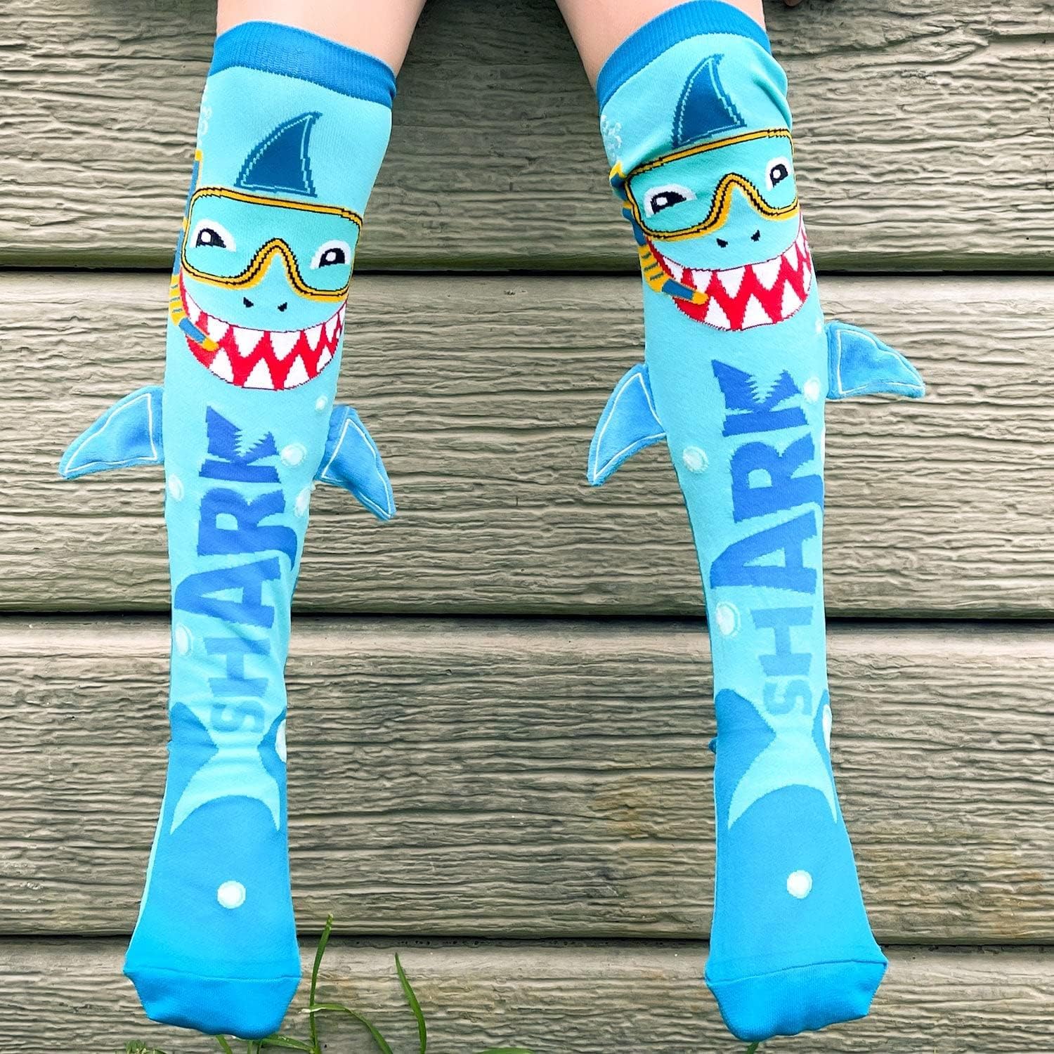 SAMVARDHAN Shark-Themed Knee-High Socks – Fun 3D Fin Design with Cool Ocean Look Printed Socks for kids,Boy & Girl,Super Comfortable,Birthday Gift 4