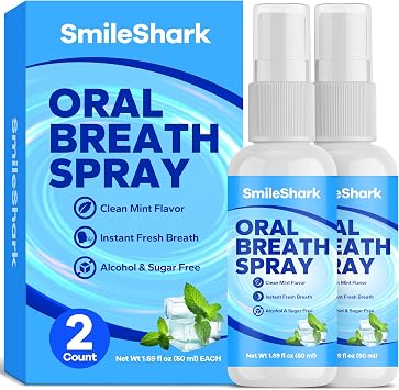 Fresh Breath Spray 2 Pack, Mouth Moisturizer for Dry Mouth, Long Lasting Mint Flavor, 1.69 oz Travel Size, Alcohol-Free & Sugar Free, Natural Ingredients for Bad Breath Instant Fresh