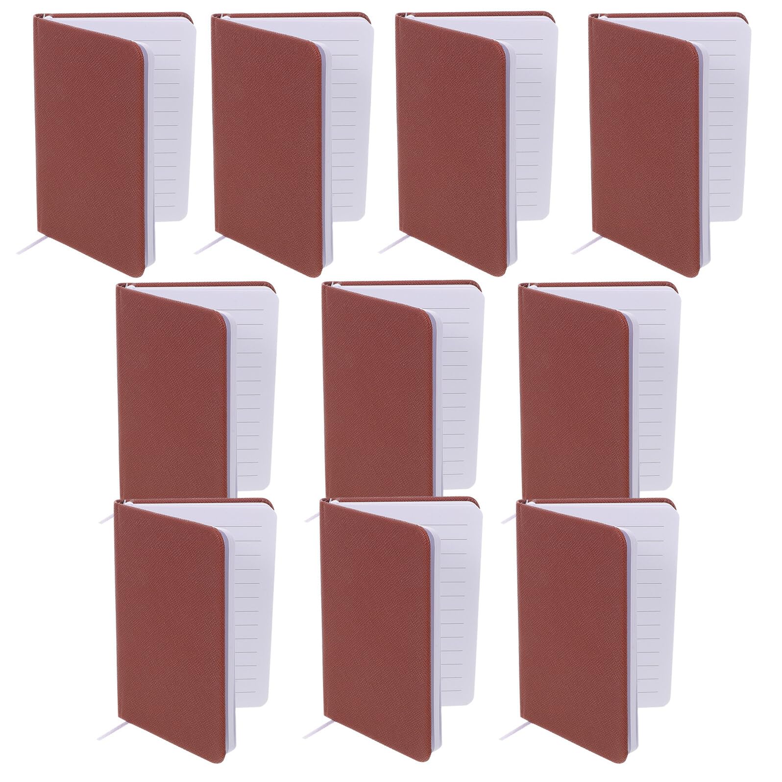 TOPBATHY 10 Stück A7 Kleiner Taschennotizblock aus Pu Leder, Rosa | Liniertes Papier, Glatte Schreibfläche, Minimalistisches Hardcover, Schulanfang Deko