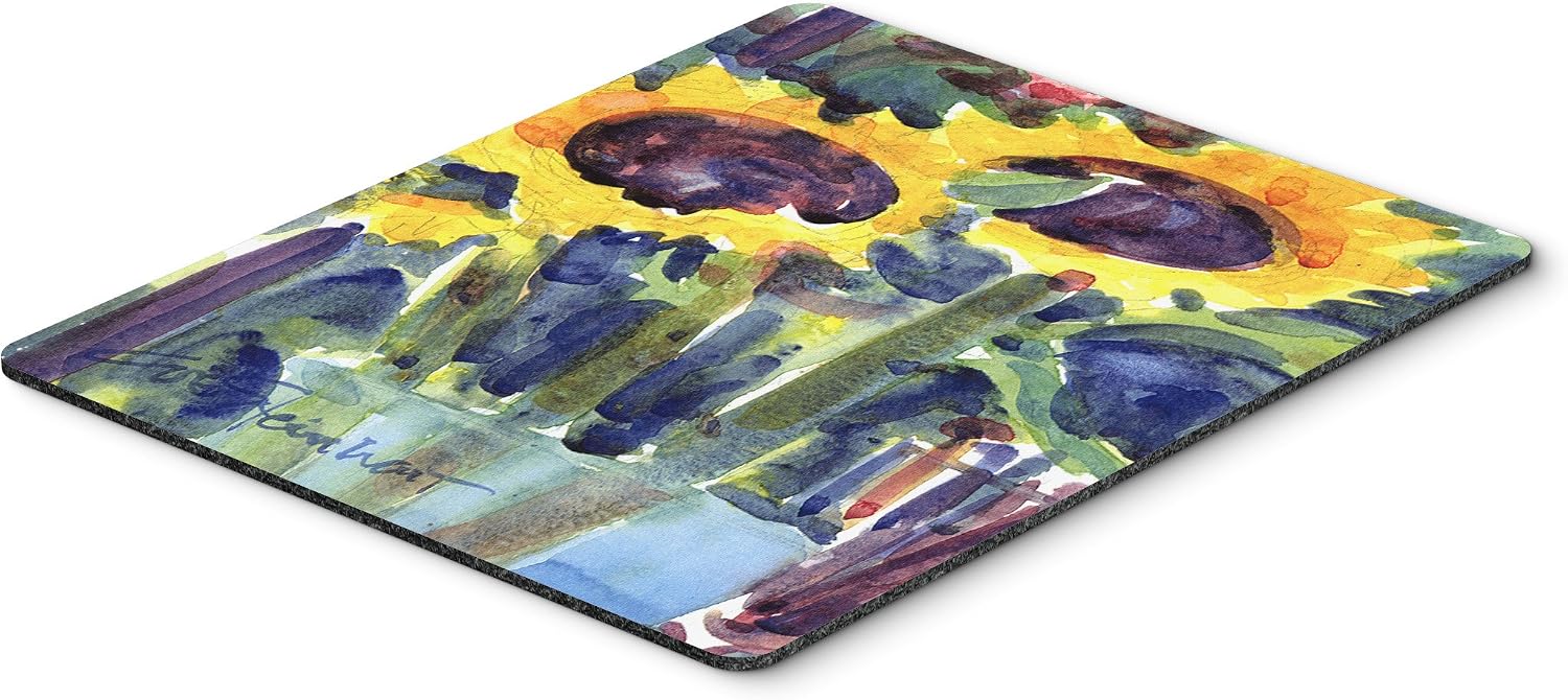 Caroline's Treasures 6049MP Flower - Sunflower Mouse Pad, Hot Pad or Trivet for Home Office Gaming Working Computers Laptop Mouse Mat,Washable Large Mousepad