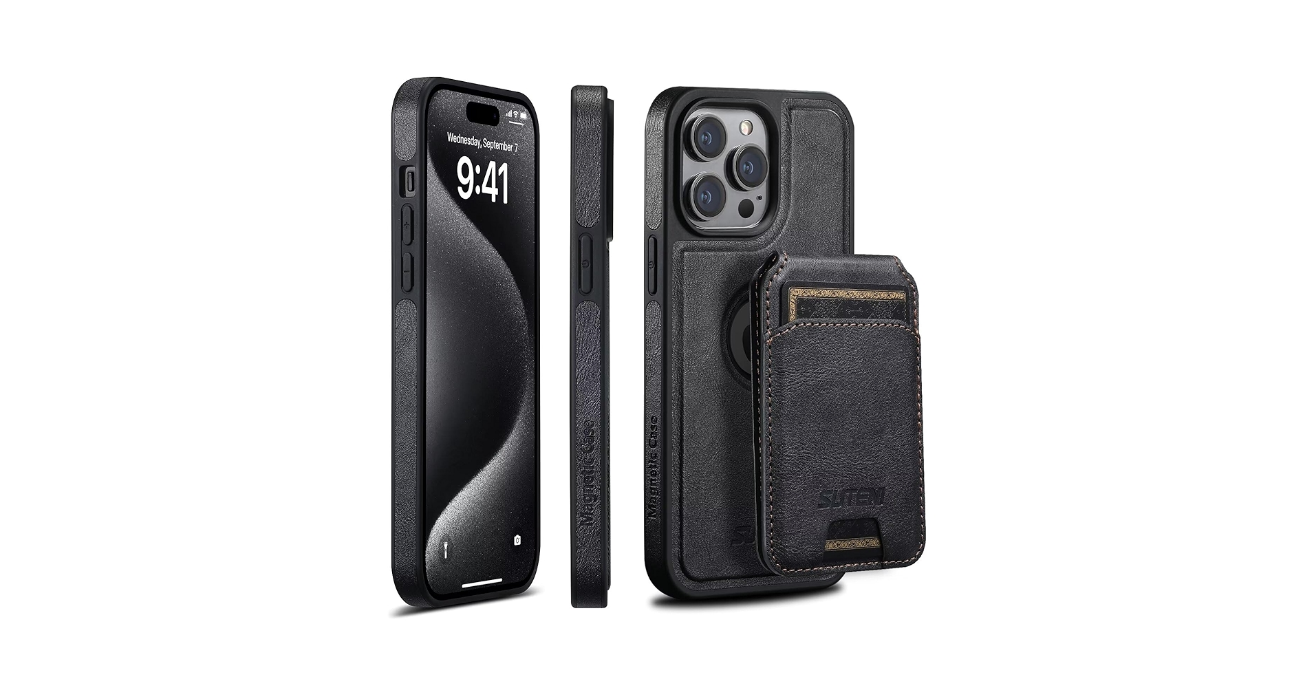 iPhone15 pro ケース MagSafe wallet 色々セット iPhone15シリーズ 手帳型 ケース MagSafe 取り外し可能 本革