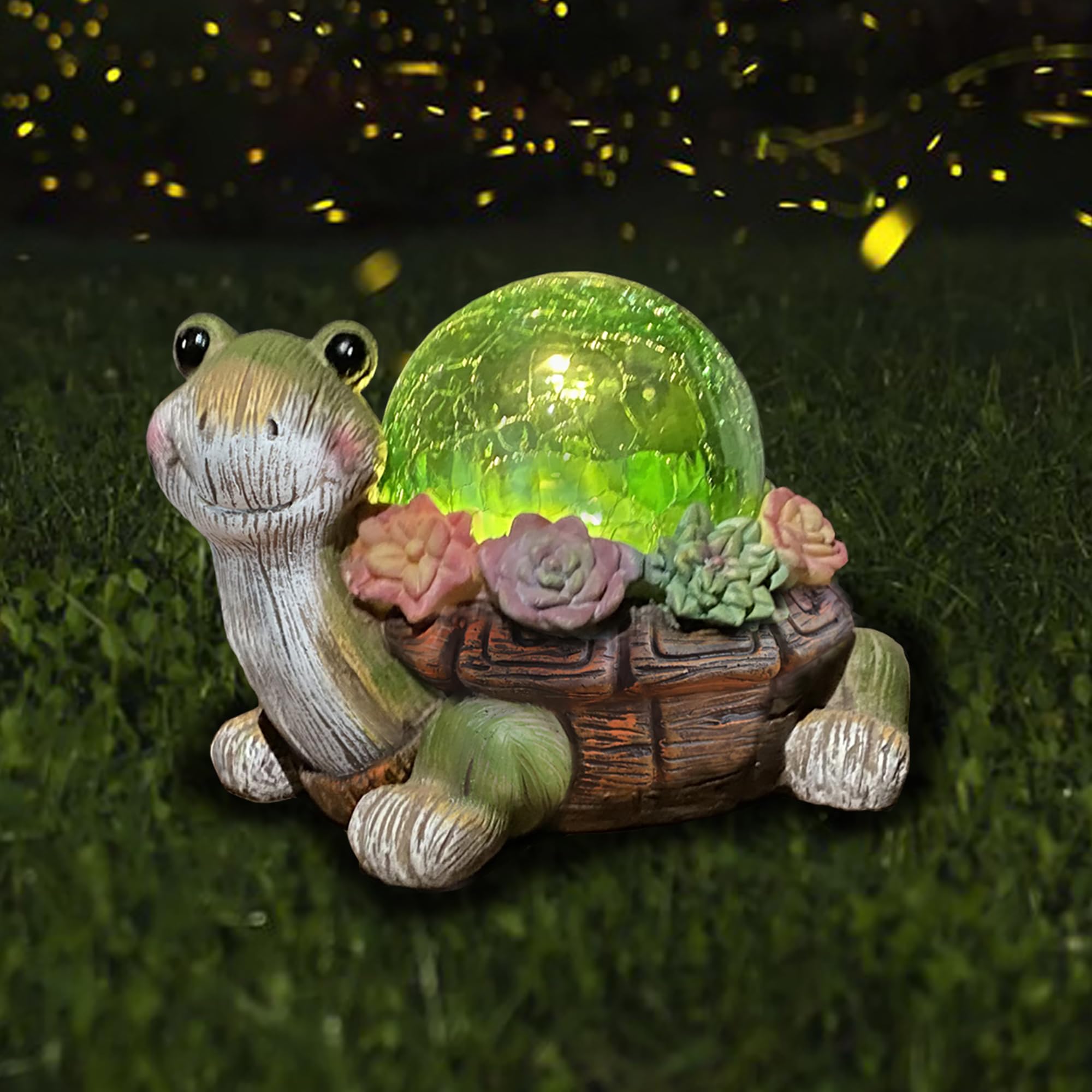 yuanwimeyyuanwimey Solar Garden Statues Loving Turtle Garden Decor Lights for Outside Yard Decorations Outdoor, Turtle Gifts for Women, Housewarming Gifts for Mom