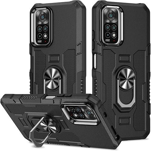 Funda para Xiaomi Redmi Note 11  Note 11S 4G  5G, soporte magnético militar de anillo de rotación de 360 grados, cubierta a prueba de golpes, funda disponible en Yaxa Colombia