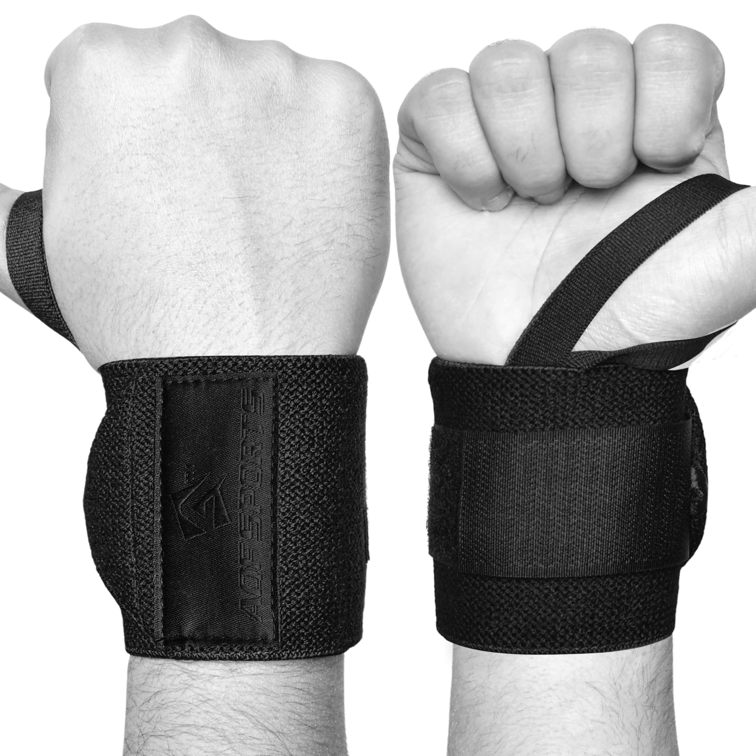 AQF Power Weight Lifting Wrist Wraps Supports Gym Training Fist Straps - Sold as Pair & One Size Fits All โ image 1
