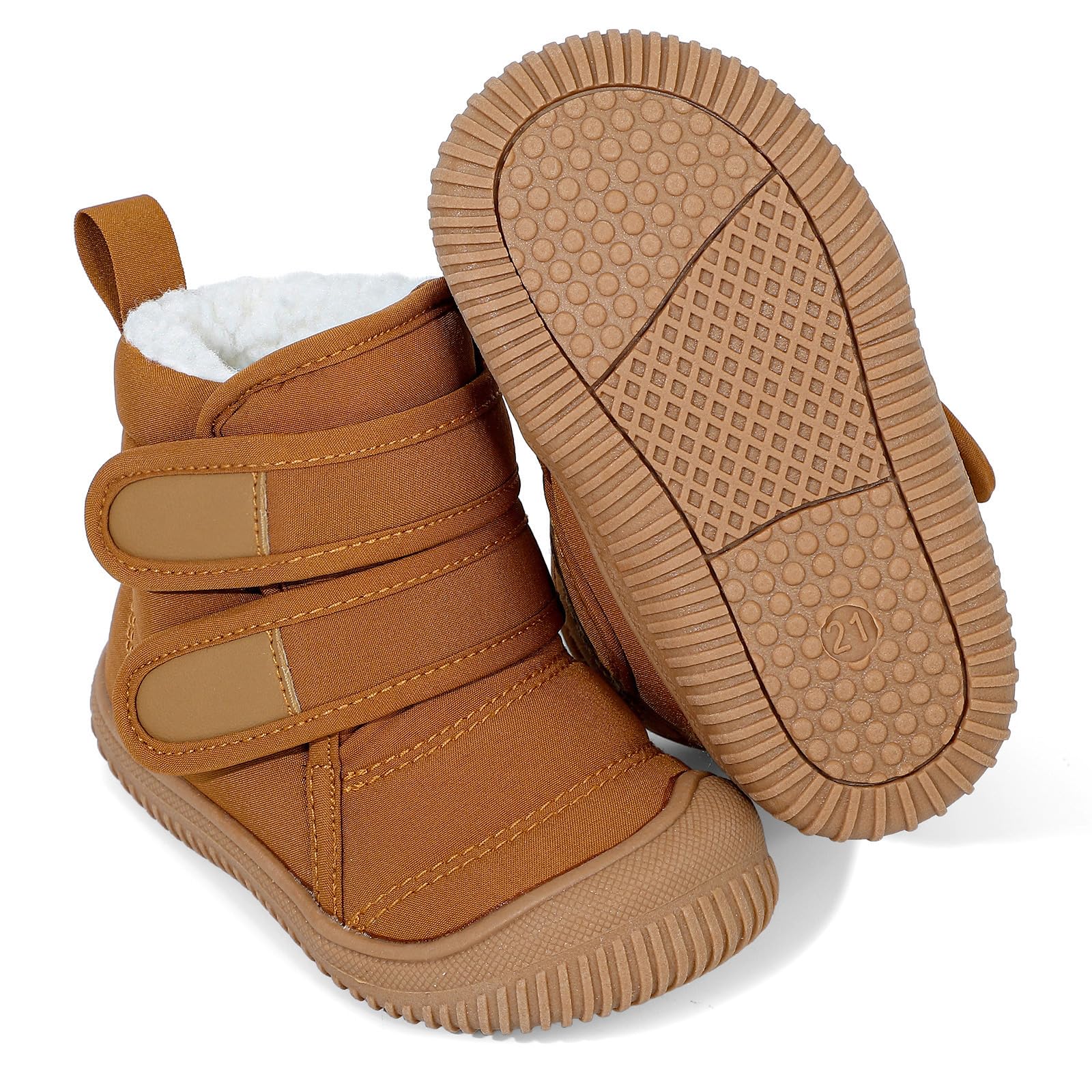 MASOCIO Bottes Bébé Garçon Fille Hiver Bottines Enfant Chaussures Fourrés Peluche Chauds Antidérapant Taille 19-27 EU
