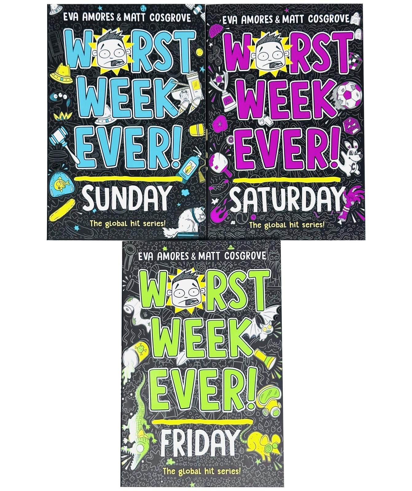 Worst Week Ever! Series 3 Books Collection Set By Eva Amores & Matt Cosgrove (Sunday, Saturday & Friday)