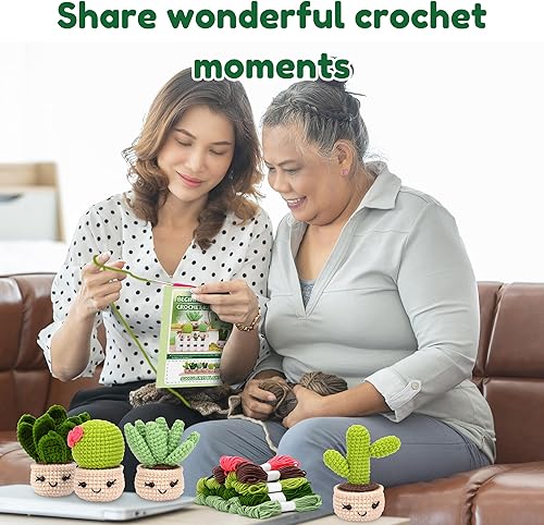 Miniatura 6 de Karsspor Kit de ganchillo para principiantes, kit completo de tejido con instrucciones paso a paso y tutoriales en video, juego de ganchillo, 4