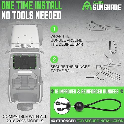 Vista 6 de Alien Sunshade - Parasol de malla frontal para techo, bloquea los rayos UV, el viento y el ruido (color negro)