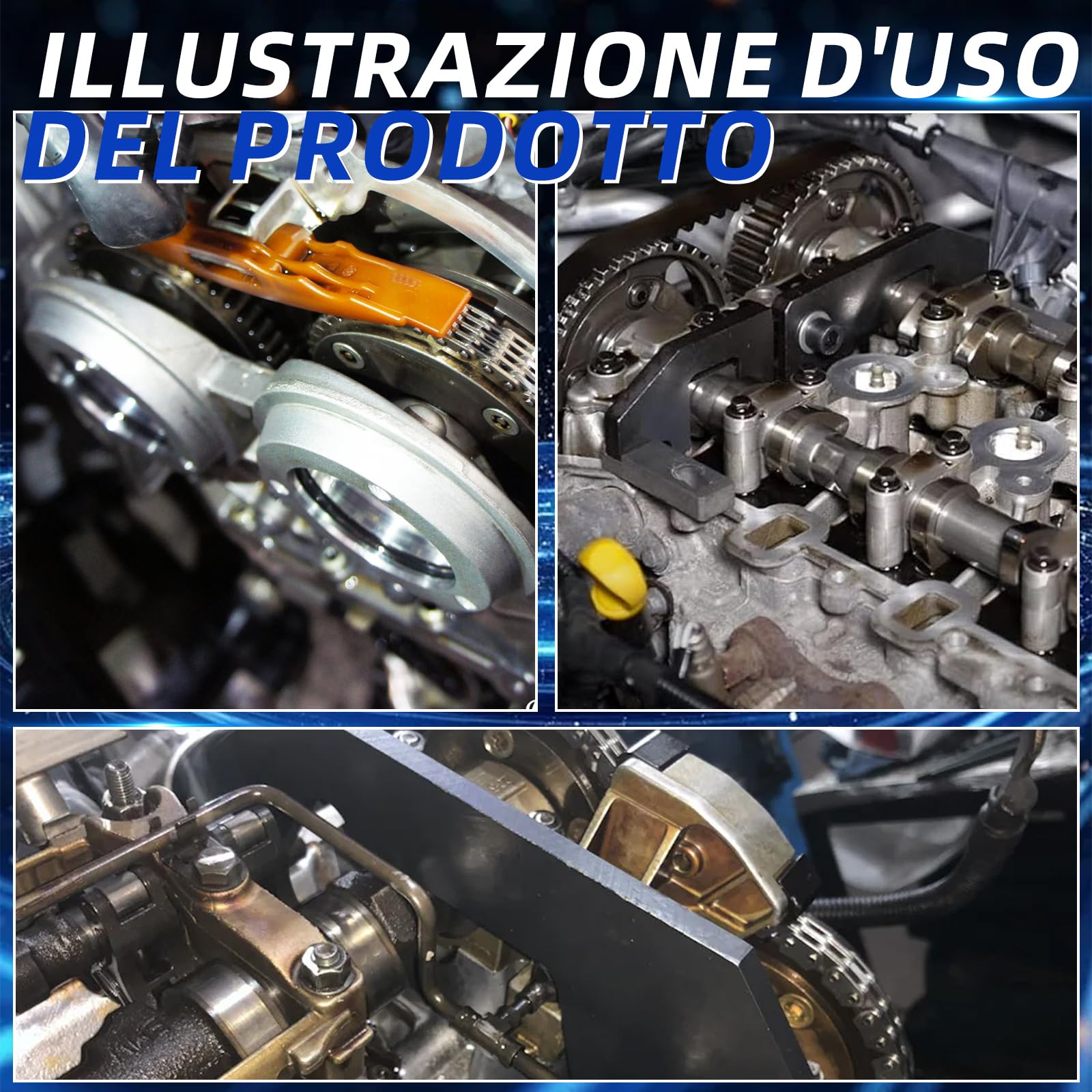Set di attrezzi di regolazione del motore, cinghia dentata per motori a benzina 1.0 e 1.2 VTi, adatto per Citroën, Peugeot, Opel, Toyota, PSA EB0 (ZMZ), EB2 (HMZ), OEM 0109-2A 0109-2B