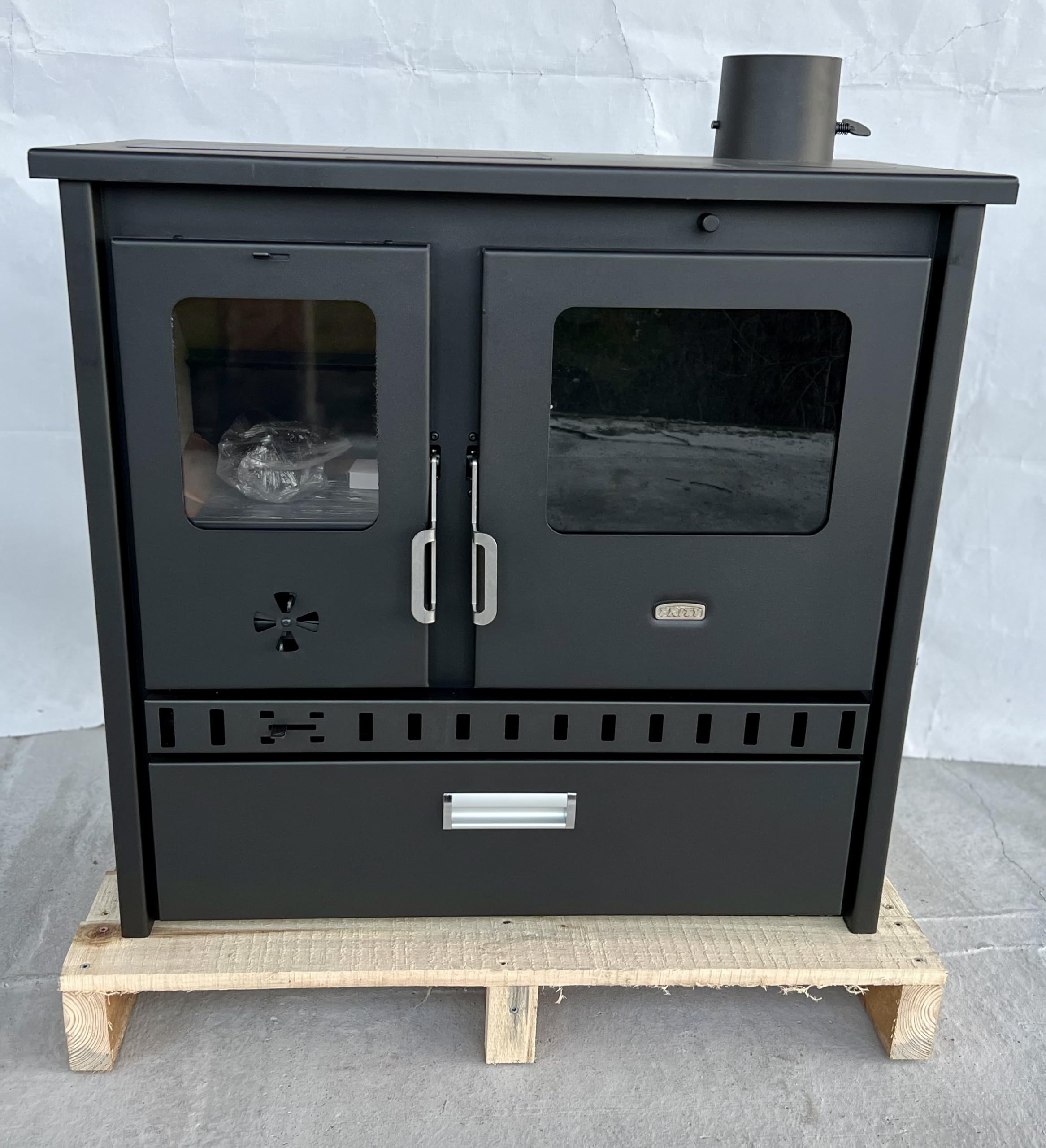 Prity 1P36 D Forno da Cucina con Forno 10,9 kW - Forno a Legna con Piano Cottura BImSchV Livello 2, EcoDesign 2022, EEK A +, Riscaldamento a legna per Cucina Casa Vacanze, Camino