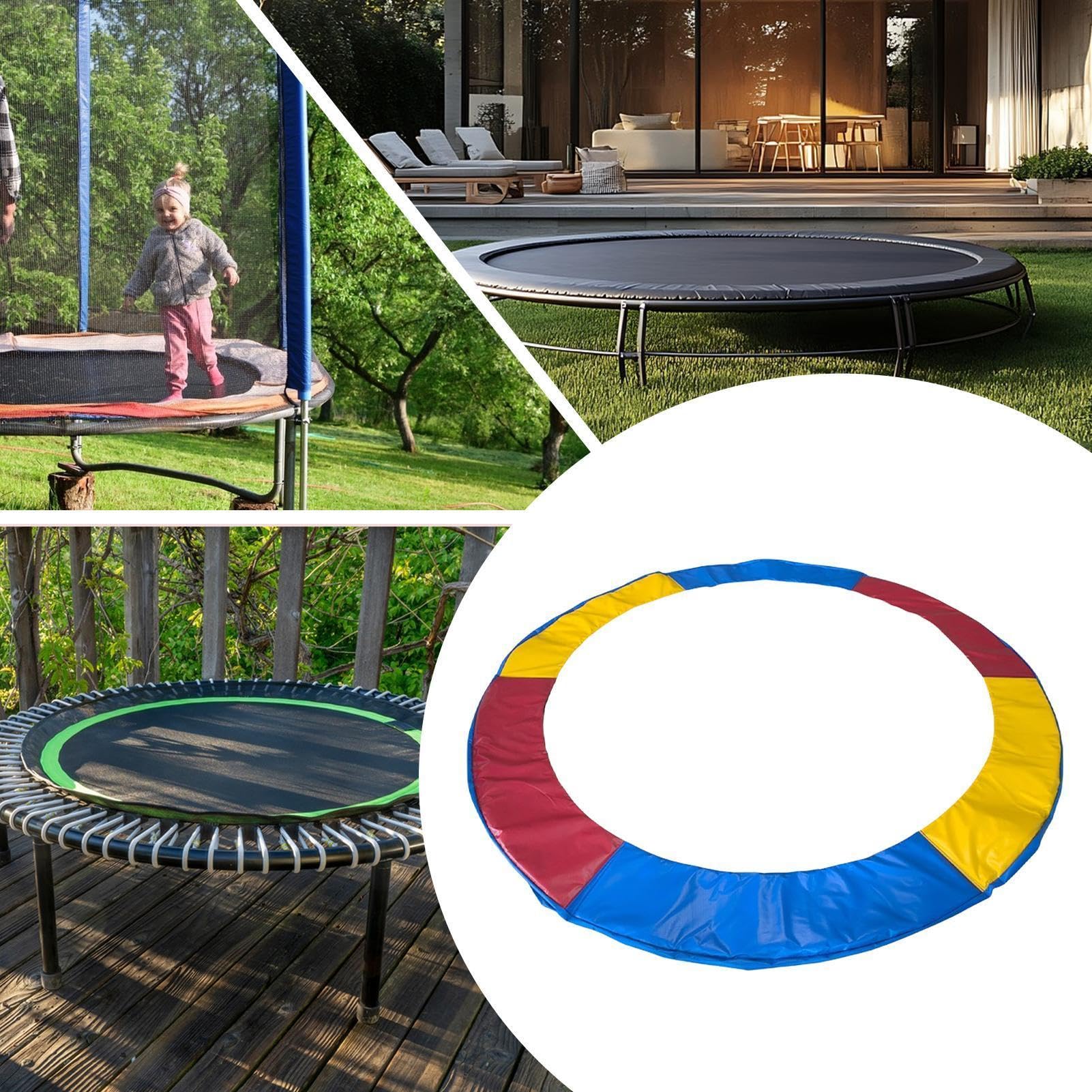 Tappetino per trampolino – Protezione colorata per salti, tappetino di ricambio per trampolino, per giardino, parco giochi all'aperto, palestra, cortile, salti, allenamento, fitness