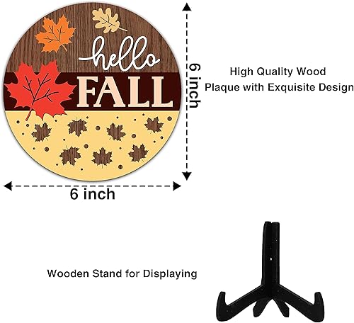 Miniatura 2 de Letrero de madera con soporte, decoración del hogar de otoño de bienvenida, centros de mesa de Acción de Gracias, suministros de decoración