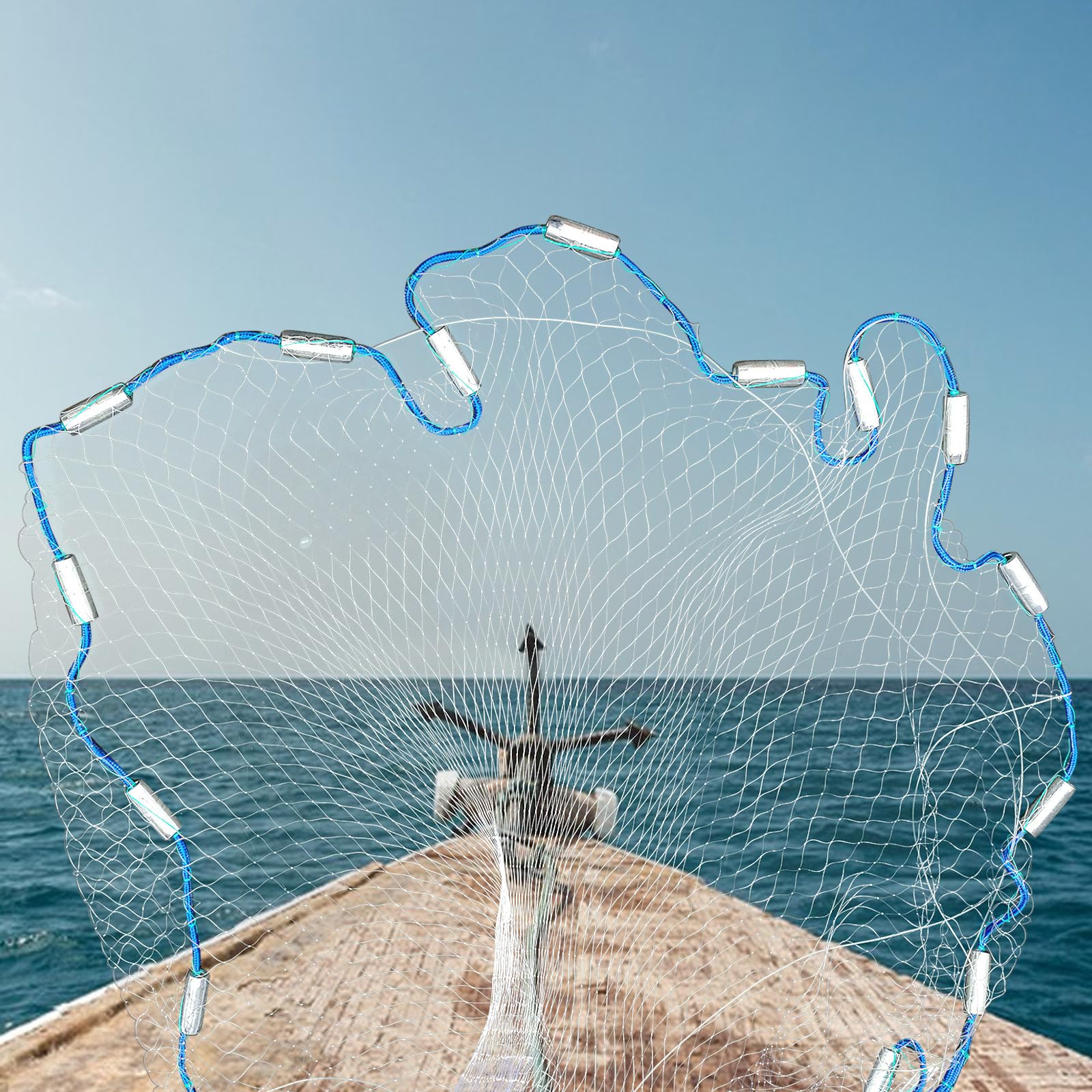 Red de pesca profesional, red de pesca, red de pesca, red de pesca, red de pesca de mano para cebo y para atrapar peces en mares planos, ríos, lagos y estanques