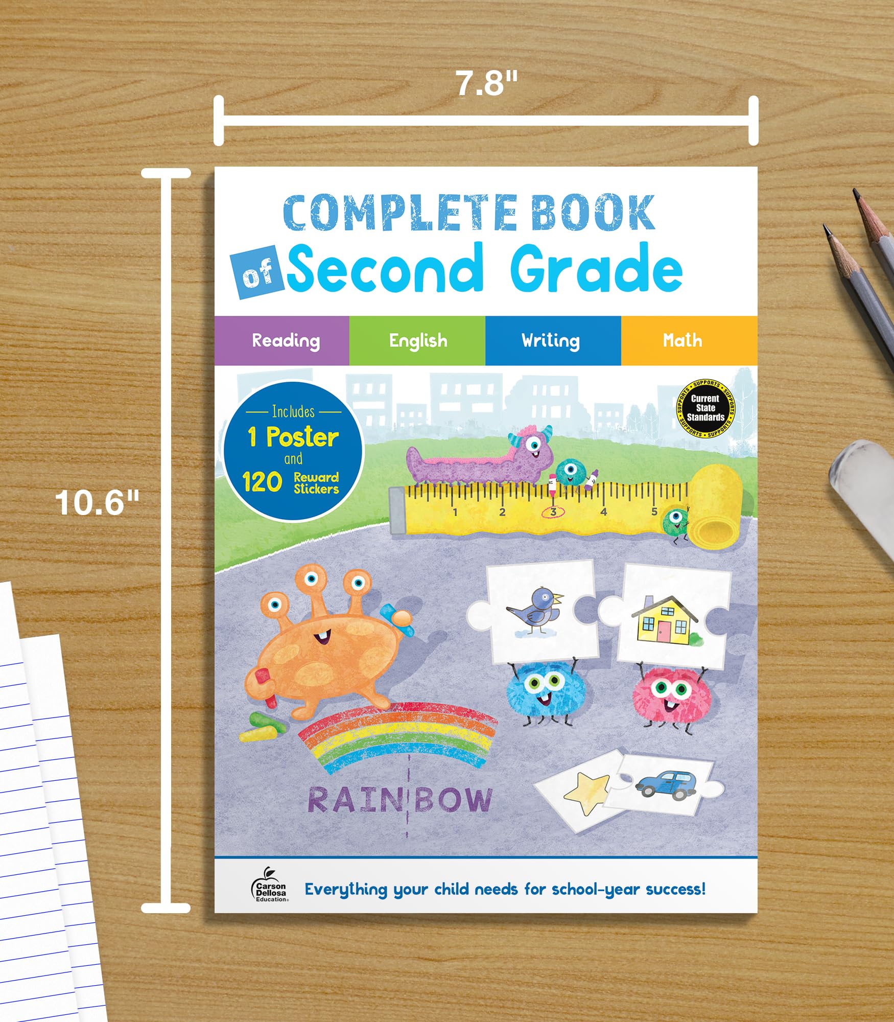 Carson Dellosa Complete Book of Second Grade Workbook, Parts of Speech, Grammar, Math, Reading Comprehension, and Writing Practice, Classroom or Homeschool Curriculum - Image 6