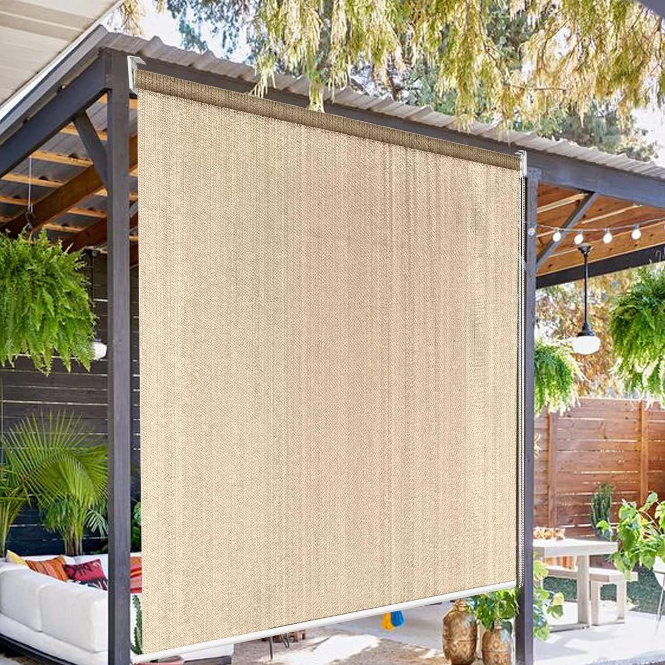 Lehood Outdoor Roller Shades, Roller Up Patio Shade Blinds