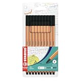 Point 88 Fineliner&comma; Black&comma; Wallet of 10