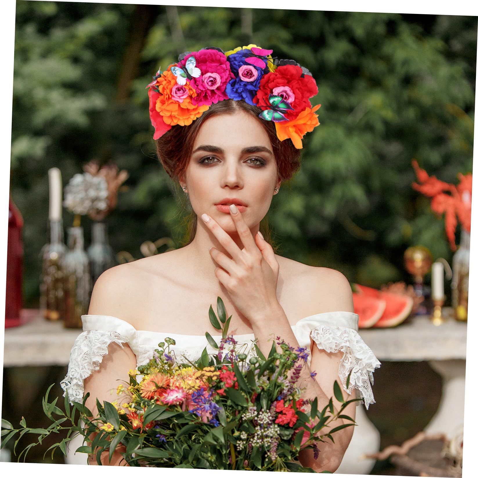 Cerchietto Floreale Donna in Plastica, Multifunzionale e Facile da Indossare, Corona di Fiori Delicata ed Elegante per Feste e Servizi Fotografici
