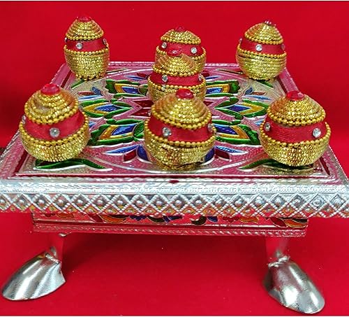 AtoZ India Cart - Juego de 7 piezas para boda y rituales de puja, hechos a mano, Saptapadi Lagan Vidhi, diseño de mangal, supariescarabajo, 7
