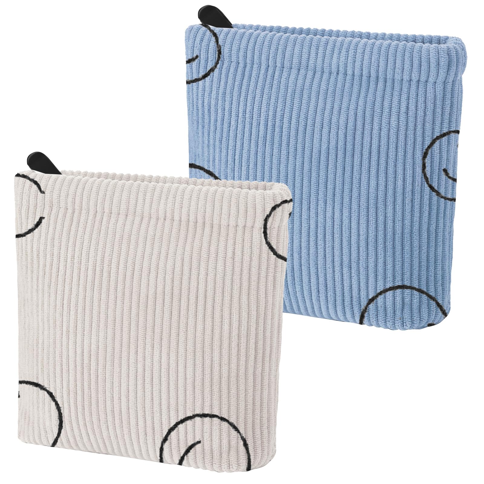 Teircno 2 PCS Corduroy Period Bag for women, Cute Sanitary Napkin Storage Bag Portable Period Pouch with Zipper, Sanitary Pads Bag Tampons Holder for
